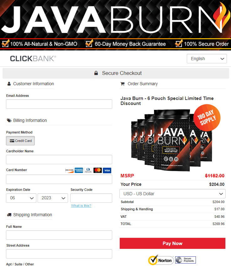 java burn coffee official website